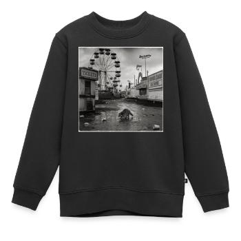 Verlassener Jahrmarkt Waschbär Retro Kirmes Animal - Kinder Premium Organic Sweatshirt - Schwarz - Vorne - AI Model Kid Female (0cm)