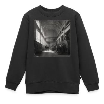 Lost Place Moose Art noir & blanc Crime animalier - Sweat Premium enfant bio - noir - Devant - AI Model Kid Female (0cm)
