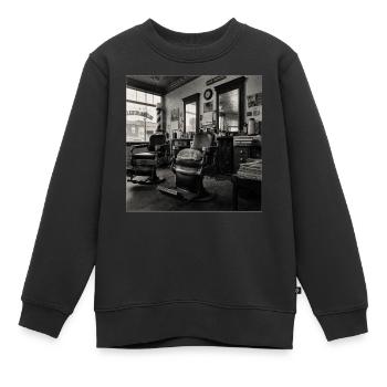 Crime rétro rétro de chat de salon de barbier - Sweat Premium enfant bio - noir - Devant - AI Model Kid Female (0cm)