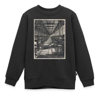 Lost Places Fox Retro Industrie Crime Animal - Sweat Premium enfant bio - noir - Devant - AI Model Kid Female (0cm)
