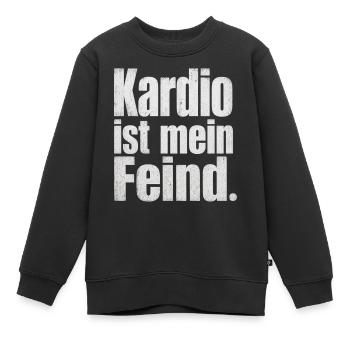 Kardio ist mein Feind Fitness Spruch Gym - Kinder Premium Organic Sweatshirt - Schwarz - Vorne - AI Model Kid Female (0cm)