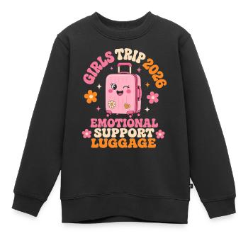 Voyage entre filles 2026 Valises de soutien émotionnel - Sweat Premium enfant bio - noir - Devant - AI Model Kid Female (0cm)