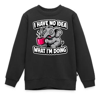 I Have No Idea Elefant Geschenk für Kaffeefans - Kinder Premium Organic Sweatshirt - Schwarz - Vorne - AI Model Kid Female (0cm)