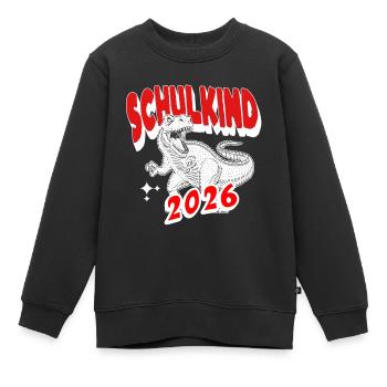T-Rex Schulkind 2026 Einschulung T-Shirt - Kinder Premium Organic Sweatshirt - Schwarz - Vorne - AI Model Kid Female (0cm)