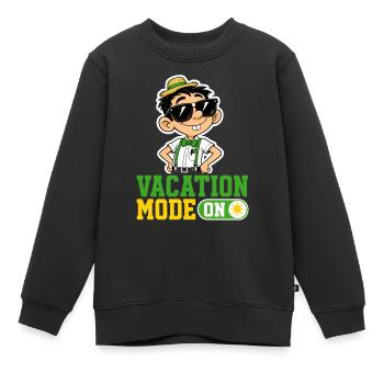 Vacation Mode On Katze Urlaub Spruch Hawaii - Kinder Premium Organic Sweatshirt - Schwarz - Vorne - AI Model Kid Female (0cm)