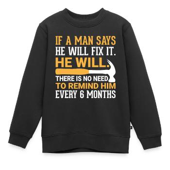 Lustiger Männer ehe spruch. selbstironie sarkasmus - Kinder Premium Organic Sweatshirt - Schwarz - Vorne - AI Model Kid Female (0cm)