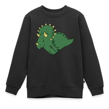 Aimer Tricératops - Sweat Premium enfant bio - noir - Devant - AI Model Kid Female (0cm)