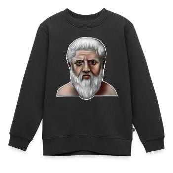 Platon Griechischer Philosoph - Kinder Premium Organic Sweatshirt - Schwarz - Vorne - AI Model Kid Female (0cm)