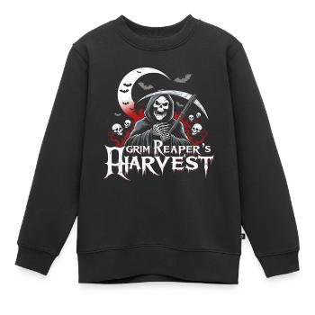 Moisson Faucheuse - Sweat Premium enfant bio - noir - Devant - AI Model Kid Female (0cm)