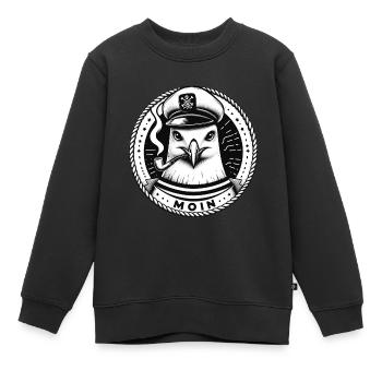 Moin Seagull dans le rôle du capitaine, pirate et marin - Sweat Premium enfant bio - noir - Devant - AI Model Kid Female (0cm)