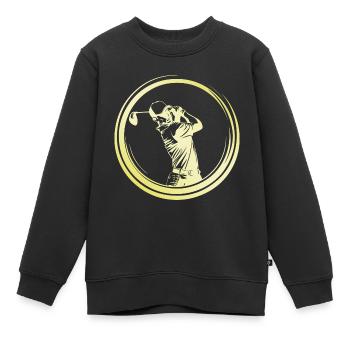 Golfeur Homme - Sweat Premium enfant bio - noir - Devant - AI Model Kid Female (0cm)