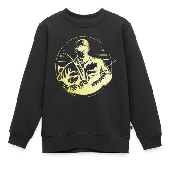 Pêcheur Homme - Sweat Premium enfant bio - noir - Devant - AI Model Kid Female (0cm)