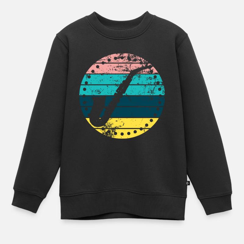 Saxophone - Sweat Premium enfant bio - noir
