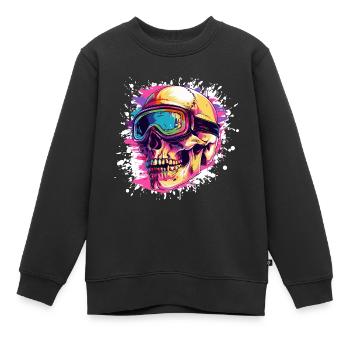 Ski Skull Lunettes de ski - Sweat Premium enfant bio - noir - Devant - AI Model Kid Female (0cm)