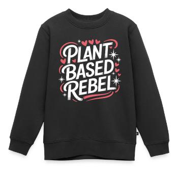 Végétarien Végétalien Végétarien Végétarien - Sweat Premium enfant bio - noir - Devant - AI Model Kid Female (0cm)