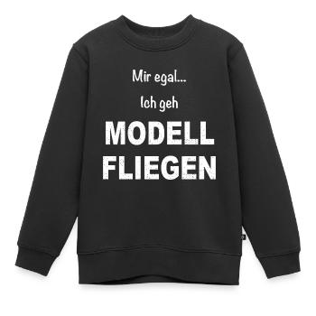 Modellflug Pilot Modellbau Flugzeug Modellbauer - Kinder Premium Organic Sweatshirt - Schwarz - Vorne - AI Model Kid Female (0cm)