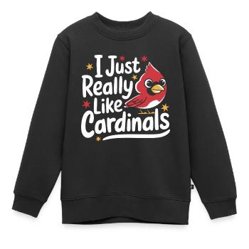 Cardinal Rouge Cardinal Vogel Rouge Cardinal - Sweat Premium enfant bio - noir - Devant - AI Model Kid Female (0cm)