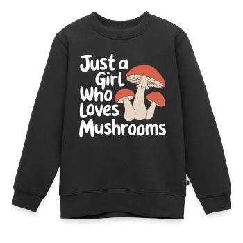 Pilz Pilze Funghi Champignon - Kinder Premium Organic Sweatshirt - Schwarz - Vorne - AI Model Kid Female (0cm)