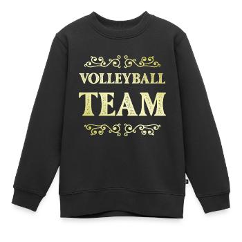 Équipe de volley-ball - Sweat Premium enfant bio - noir - Devant - AI Model Kid Female (0cm)