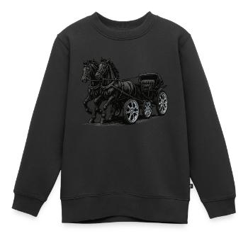 Chariot avec jantes chromées modernes - Sweat Premium enfant bio - noir - Devant - AI Model Kid Female (0cm)
