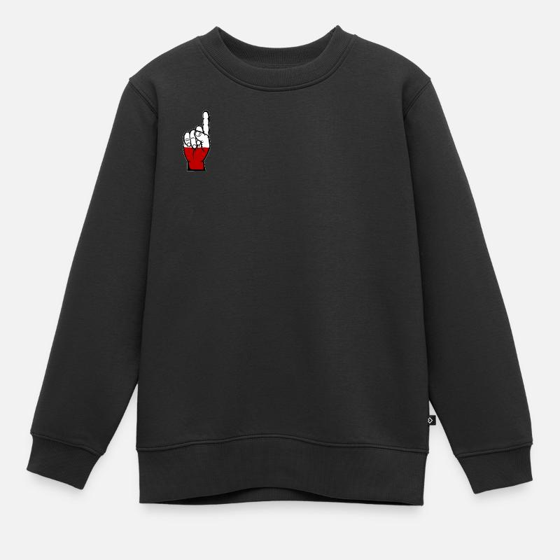 Polska Flaga Numer 1 - Bluza Premium dziecięca bio - czarny