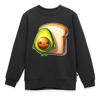 Toast à l’avocat - Sweat Premium enfant bio - noir - Devant - AI Model Kid Female (0cm)