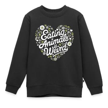 Végétarien Végétalien Végétarien Végétarien - Sweat Premium enfant bio - noir - Devant - AI Model Kid Female (0cm)