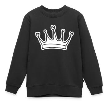 Couronne - Sweat Premium enfant bio - noir - Devant - AI Model Kid Female (0cm)