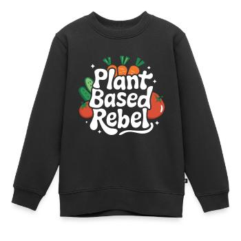 Végétarien Végétalien Végétarien Végétarien - Sweat Premium enfant bio - noir - Devant - AI Model Kid Female (0cm)