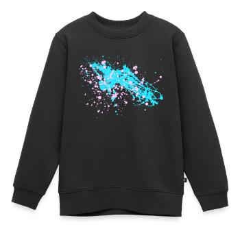 Farbspritzer! Bunt. Geschenk. - Kinder Premium Organic Sweatshirt - Schwarz - Vorne - AI Model Kid Female (0cm)