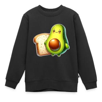 Toast à l’avocat - Sweat Premium enfant bio - noir - Devant - AI Model Kid Female (0cm)