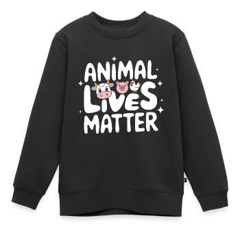Végétarien Végétalien Végétarien Végétarien - Sweat Premium enfant bio - noir - Devant - AI Model Kid Female (0cm)