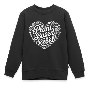 Végétarien Végétalien Végétarien Végétarien - Sweat Premium enfant bio - noir - Devant - AI Model Kid Female (0cm)