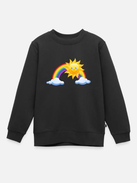 Sun, arc en ciel, nuages - Sweat Premium enfant bio - noir