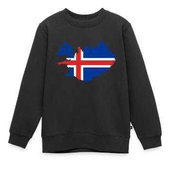 Islande - Sweat Premium enfant bio - noir - Devant - AI Model Kid Female (0cm)
