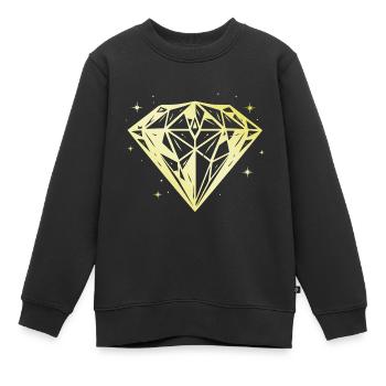 Bijou Diamant Silhouette Or - Sweat Premium enfant bio - noir - Devant - AI Model Kid Female (0cm)