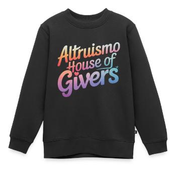 Altruisme Don désintéressé Donner d’école - Sweat Premium enfant bio - noir - Devant - AI Model Kid Female (0cm)