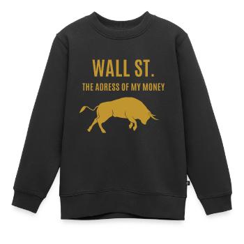 Wall Street - The Address Of My Money - Or - Sweat Premium enfant bio - noir - Devant - AI Model Kid Female (0cm)