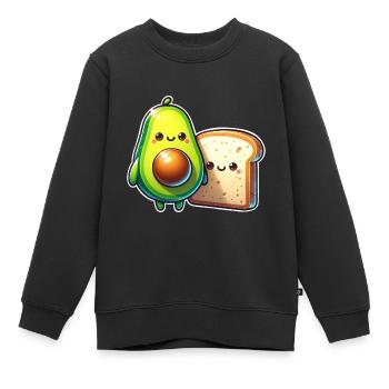 Toast à l’avocat - Sweat Premium enfant bio - noir - Devant - AI Model Kid Female (0cm)