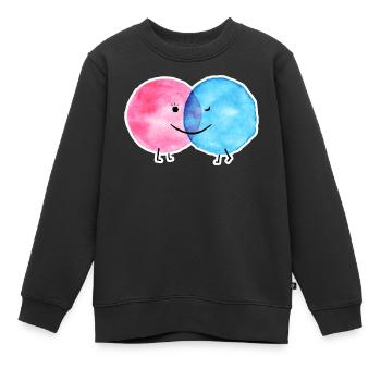 DOTLOVE ICH LIEBE DICH WASSERFARBE - Kinder Premium Organic Sweatshirt - Schwarz - Vorne - AI Model Kid Female (0cm)