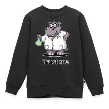 Nilpferd im Labor - Kinder Premium Organic Sweatshirt - Schwarz - Vorne - AI Model Kid Female (0cm)