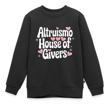 Altruisme Don désintéressé Donner d’école - Sweat Premium enfant bio - noir - Devant - AI Model Kid Female (0cm)