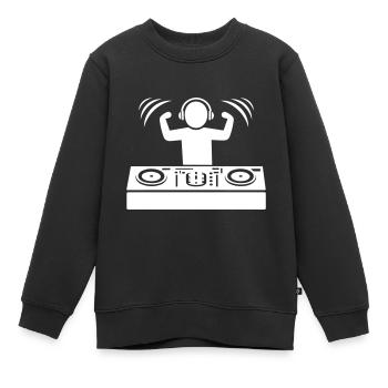 Turntables DJ Disc Jockey Symbol - Kinder Premium Organic Sweatshirt - Schwarz - Vorne - AI Model Kid Female (0cm)