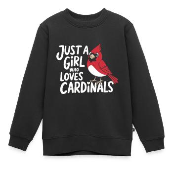 Cardinal Rouge Cardinal Vogel Rouge Cardinal - Sweat Premium enfant bio - noir - Devant - AI Model Kid Female (0cm)