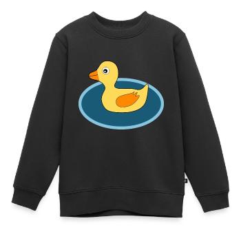 Kawaii Chibi Kawaii Duck Kawaii Caneton - Sweat Premium enfant bio - noir - Devant - AI Model Kid Female (0cm)