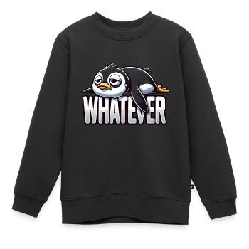 Müder Pinguin keine Lust chillen - Kinder Premium Organic Sweatshirt - Schwarz - Vorne - AI Model Kid Female (0cm)