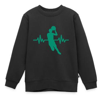 Haertbeat Basketball - USA - Team Sport - Hoops - Kinder Premium Organic Sweatshirt - Schwarz - Vorne - AI Model Kid Female (0cm)