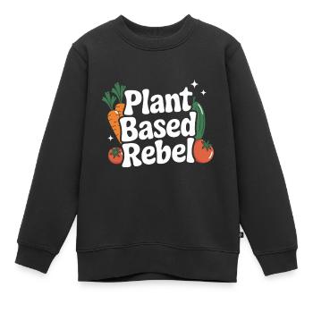Végétarien Végétalien Végétarien Végétarien - Sweat Premium enfant bio - noir - Devant - AI Model Kid Female (0cm)