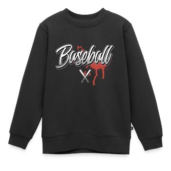 Baseball - Kinder Premium Organic Sweatshirt - Schwarz - Vorne - AI Model Kid Female (0cm)