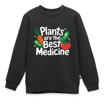 Végétarien Végétalien Végétarien Végétarien - Sweat Premium enfant bio - noir - Devant - AI Model Kid Female (0cm)